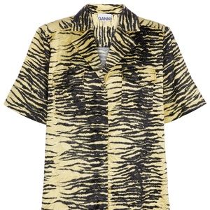 Ganni Printed Satin Shirt size 10/42